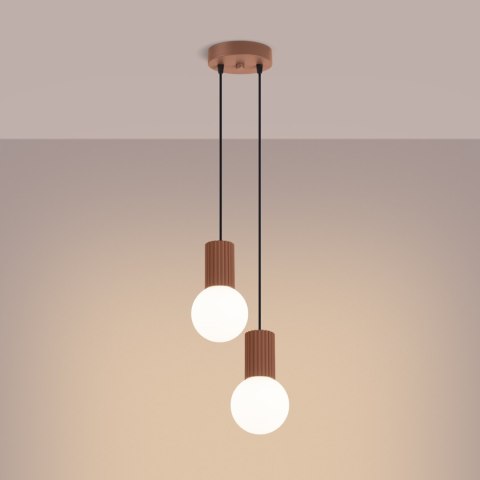Sollux Lighting Lampa wisząca HALO 2P mocca