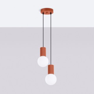 Sollux Lighting Lampa wisząca HALO 2P ochra czerwona