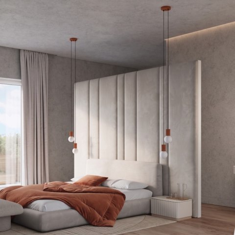 Sollux Lighting Lampa wisząca HALO 2P ochra czerwona