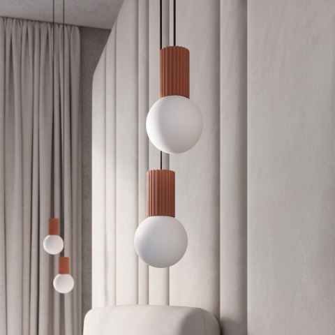 Sollux Lighting Lampa wisząca HALO 2P ochra czerwona