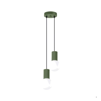 Sollux Lighting Lampa wisząca HALO 2P zielona oliwka