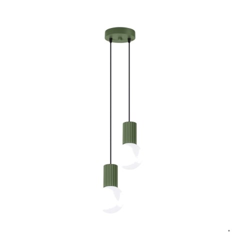 Sollux Lighting Lampa wisząca HALO 2P zielona oliwka