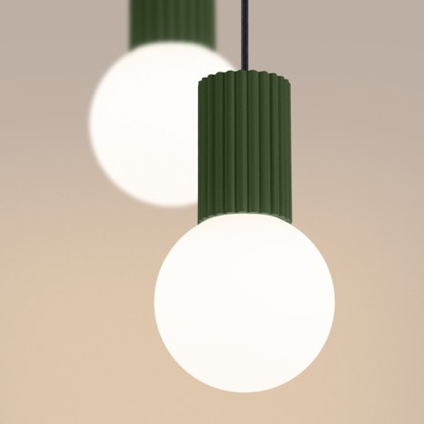 Sollux Lighting Lampa wisząca HALO 2P zielona oliwka