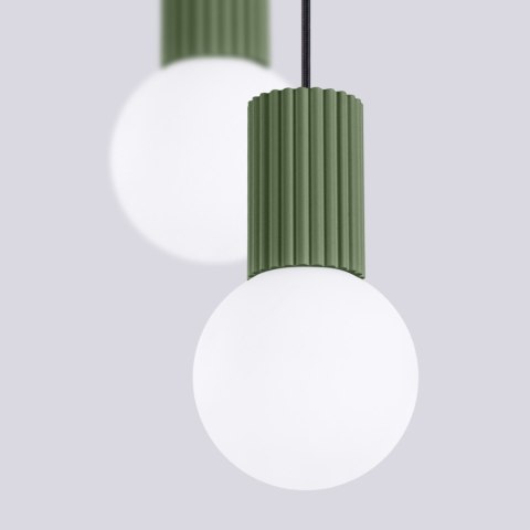 Sollux Lighting Lampa wisząca HALO 2P zielona oliwka