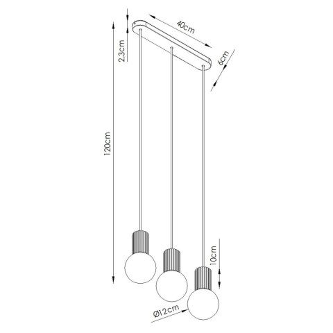 Sollux Lighting Lampa wisząca HALO 3L brzoskwiniowa