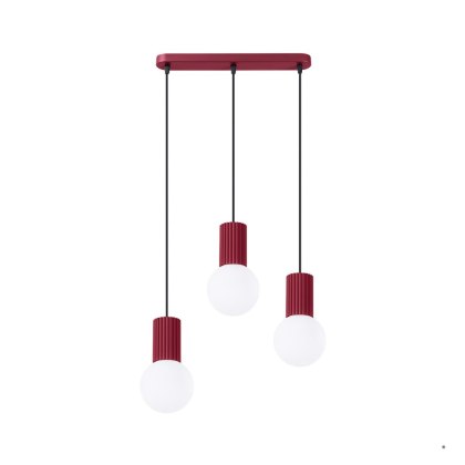 Sollux Lighting Lampa wisząca HALO 3L burgund