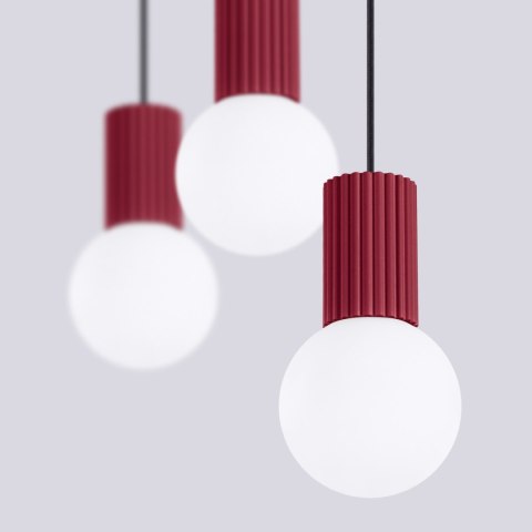 Sollux Lighting Lampa wisząca HALO 3L burgund