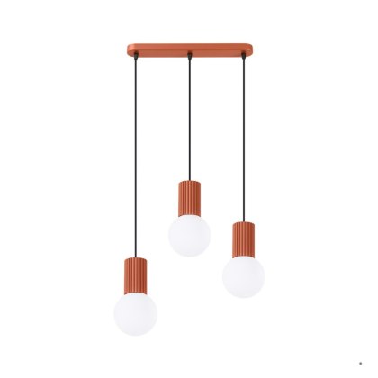 Sollux Lighting Lampa wisząca HALO 3L ochra czerwona