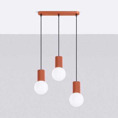 Sollux Lighting Lampa wisząca HALO 3L ochra czerwona