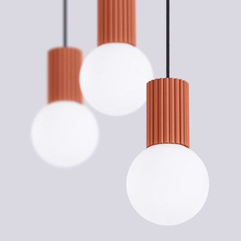 Sollux Lighting Lampa wisząca HALO 3L ochra czerwona