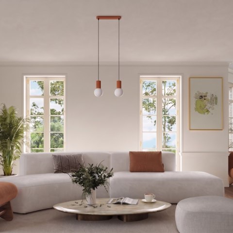Sollux Lighting Lampa wisząca HALO 3L ochra czerwona