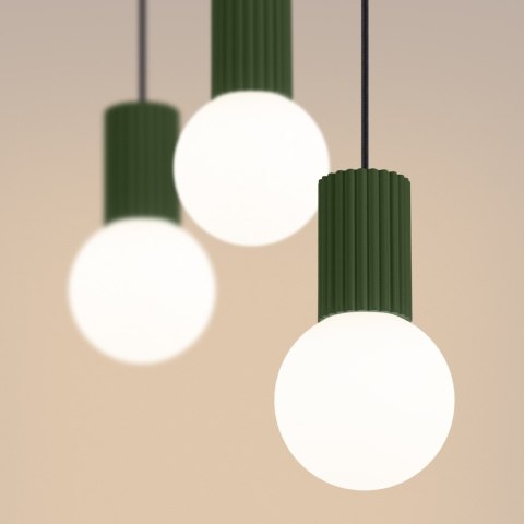 Sollux Lighting Lampa wisząca HALO 3L zielona oliwka