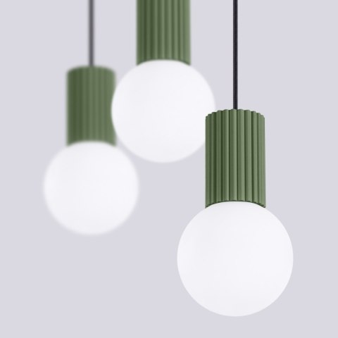 Sollux Lighting Lampa wisząca HALO 3L zielona oliwka