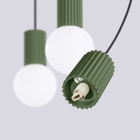 Sollux Lighting Lampa wisząca HALO 3L zielona oliwka