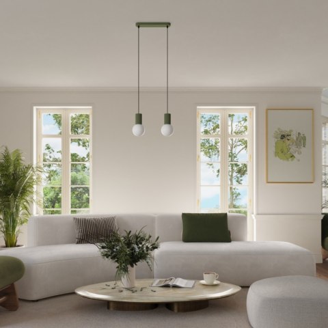Sollux Lighting Lampa wisząca HALO 3L zielona oliwka