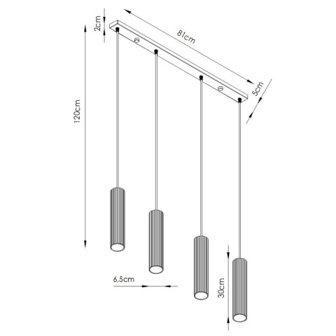 Sollux Lighting Lampa wisząca KARBON 4L biały