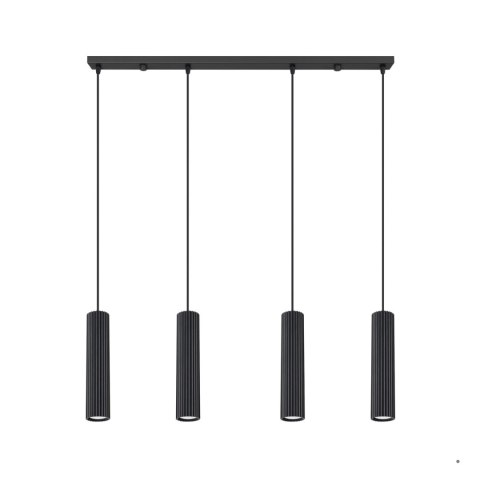 Sollux Lighting Lampa wisząca KARBON 4L czarny