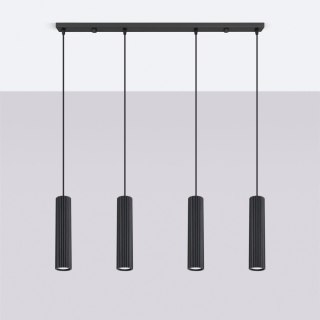 Sollux Lighting Lampa wisząca KARBON 4L czarny
