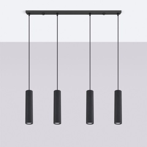 Sollux Lighting Lampa wisząca KARBON 4L czarny