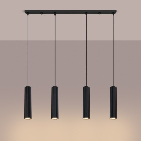 Sollux Lighting Lampa wisząca KARBON 4L czarny