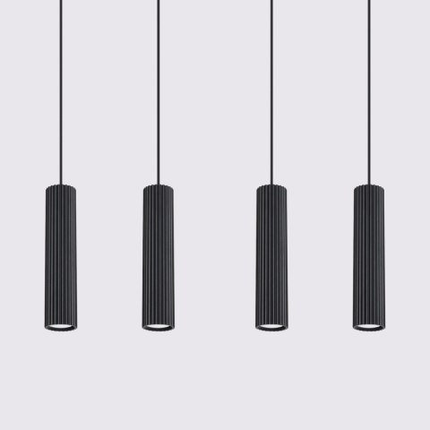 Sollux Lighting Lampa wisząca KARBON 4L czarny