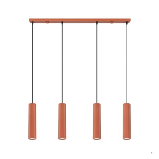 Sollux Lighting Lampa wisząca KARBON 4L ochra czerwona