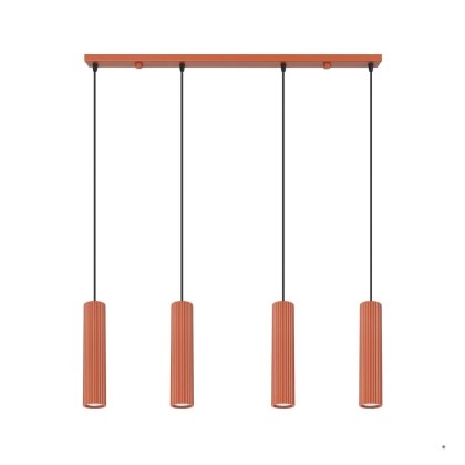 Sollux Lighting Lampa wisząca KARBON 4L ochra czerwona