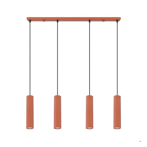 Sollux Lighting Lampa wisząca KARBON 4L ochra czerwona