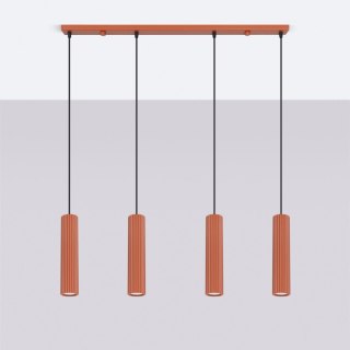Sollux Lighting Lampa wisząca KARBON 4L ochra czerwona