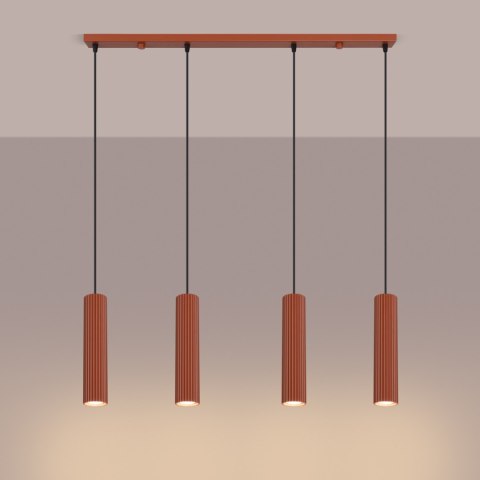 Sollux Lighting Lampa wisząca KARBON 4L ochra czerwona