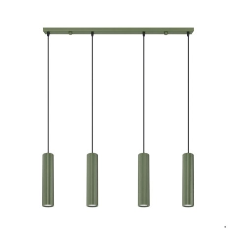 Sollux Lighting Lampa wisząca KARBON 4L zielona oliwka