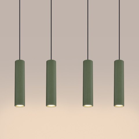 Sollux Lighting Lampa wisząca KARBON 4L zielona oliwka