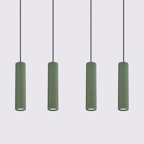 Sollux Lighting Lampa wisząca KARBON 4L zielona oliwka