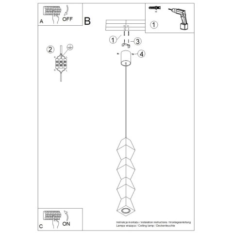 Sollux Lighting Lampa wisząca KUBBE duża S