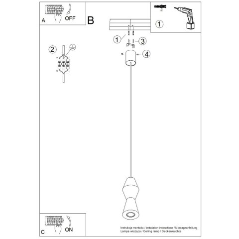 Sollux Lighting Lampa wisząca KUBBE mała R