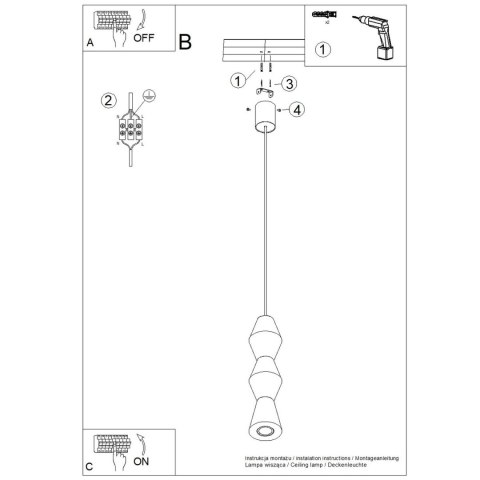 Sollux Lighting Lampa wisząca KUBBE średnia R