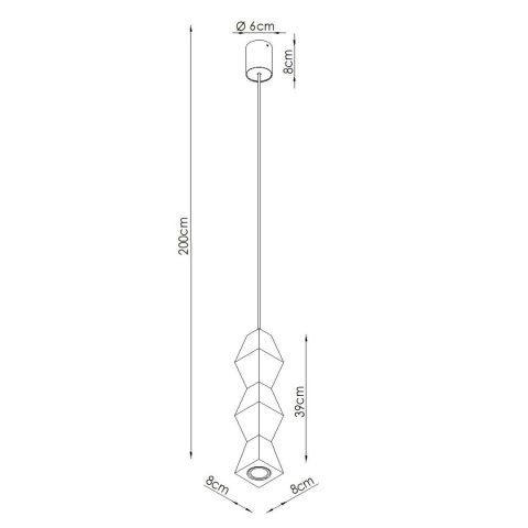 Sollux Lighting Lampa wisząca KUBBE średnia S