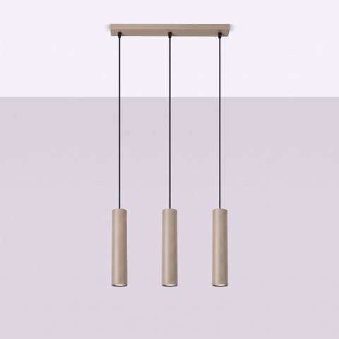 Sollux Lighting Lampa wisząca LAGOS 3L taupe