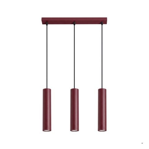 Sollux Lighting Lampa wisząca LAGOS 3L burgund