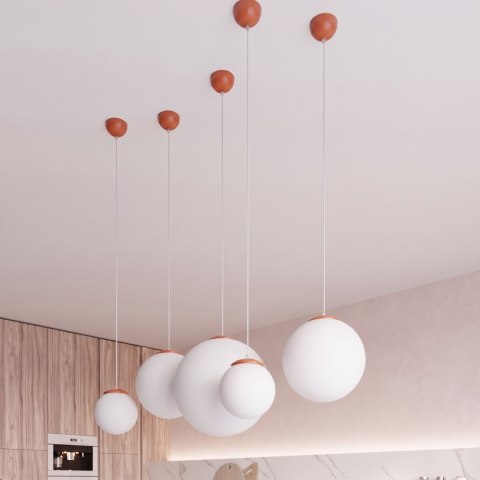 Sollux Lighting Lampa wisząca UGO 40 ochra czerwona