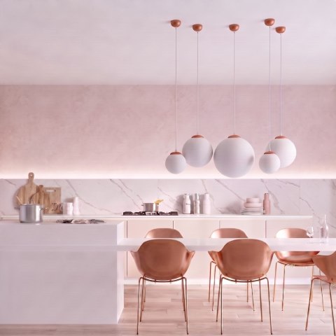 Sollux Lighting Lampa wisząca UGO 40 ochra czerwona