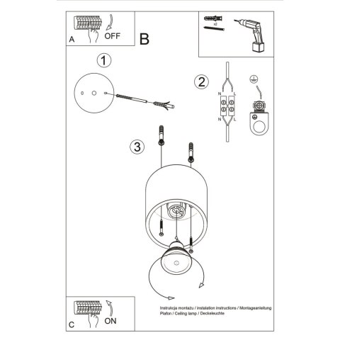 Sollux Lighting Plafon ORBIS 1 beżowy