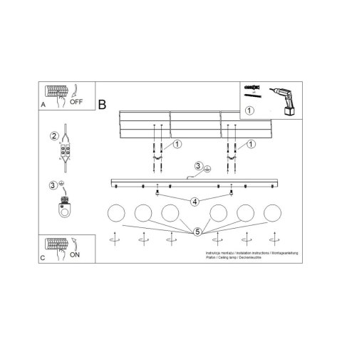 Sollux Lighting Plafon YOLI 6 beżowy