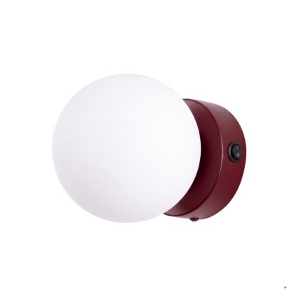 Sollux Lighting Kinkiet YOLI 1 burgund z włącznikiem