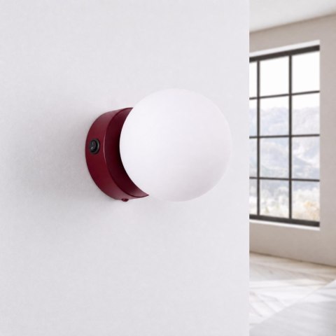 Sollux Lighting Kinkiet YOLI 1 burgund z włącznikiem
