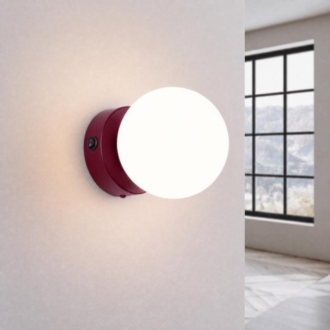 Sollux Lighting Kinkiet YOLI 1 burgund z włącznikiem