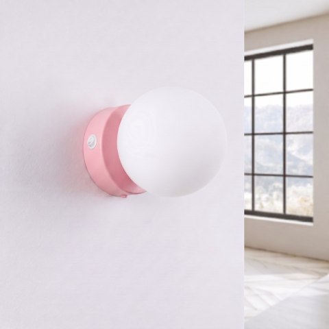 Sollux Lighting Kinkiet YOLI 1 różowy z włącznikiem