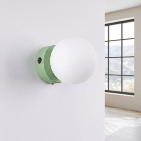 Sollux Lighting Kinkiet YOLI 1 szałwiowy z włącznikiem