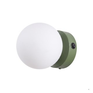 Sollux Lighting Kinkiet YOLI 1 zielona oliwka z włącznikiem