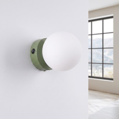 Sollux Lighting Kinkiet YOLI 1 zielona oliwka z włącznikiem